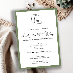 LÄNDLICH GRÜN KRAFT DEIN LOGO WORKSHOP GALA EVENT EINLADUNG