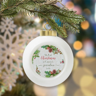 Ländlich-individuelle Foto-Meilenstein für die neu Keramik Kugel-Ornament