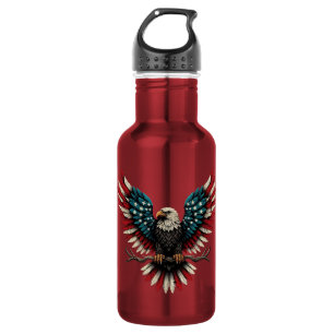 Ländlich patriotischer amerikanischer/USA-Weißkopf Edelstahlflasche