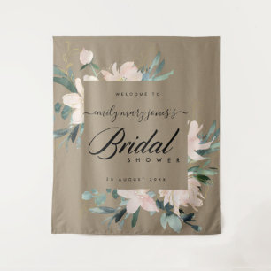 LÄNDLICH ROSIGES BLUMEN-KRAFT-PAPIER HOCHZEITS-SHO WANDTEPPICH