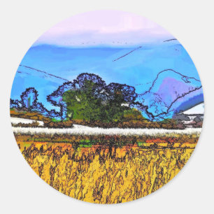 LÄNDLICH RUNDER AUFKLEBER