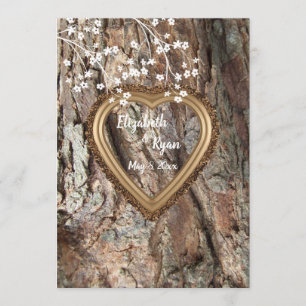 Ländlich rustikal, Holz Herz Rahmen, Hochzeitsrats Hinweiskarte
