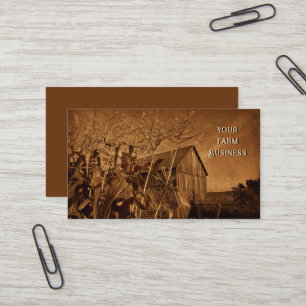 Ländlich-rustikale Scheune Vintage Braun Farm Text Visitenkarte