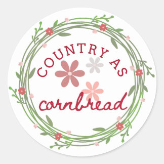 Ländlich wie Cornbread-Aufkleber Runder Aufkleber