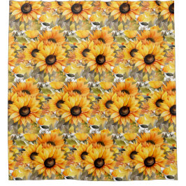 Ländliche Americana-Sonnenblumen-Duschvorhänge Duschvorhang