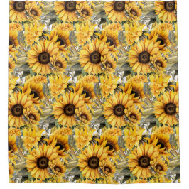 Ländliche Americana-Sonnenblumen-Duschvorhänge im  Duschvorhang