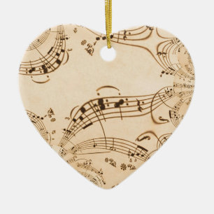 Ländliche antike Musiknoten Keramik Ornament