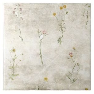 Ländliche Aquarell-Blumen Fliese