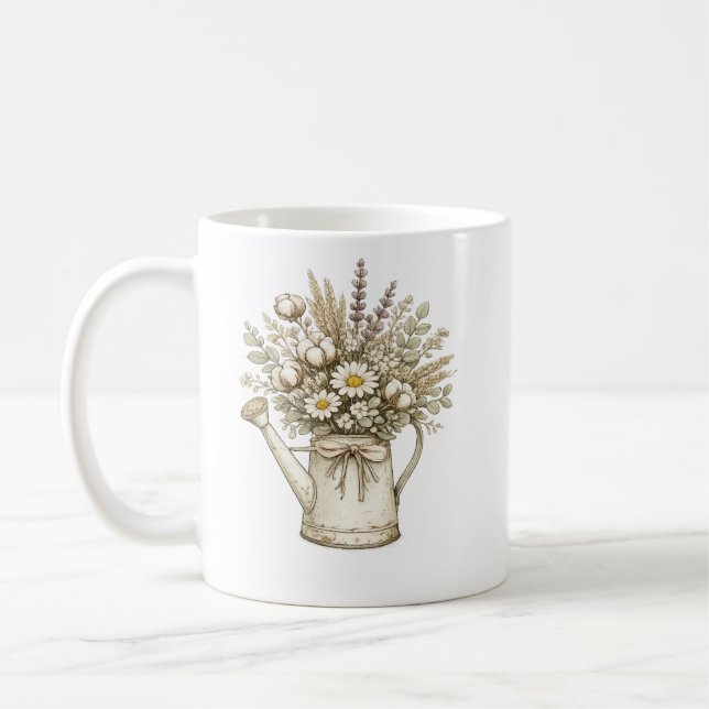 Ländliche Bauernhaus-Gießkanne Kaffeetasse (Links)