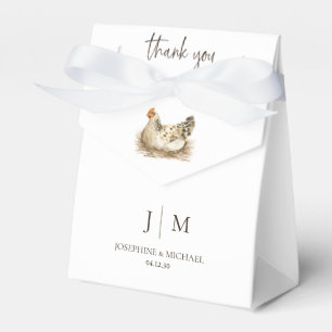 Ländliche Bauernhof-Hochzeitshähnchen-Monogramm Geschenkschachtel