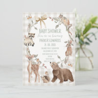 Ländliche Beige-Wald-Einladung zur Babyparty