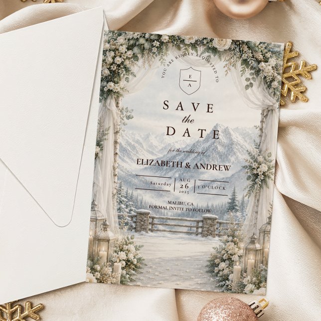 Ländliche Berghochzeit im Winter Save The Date (Von Creator hochgeladen)