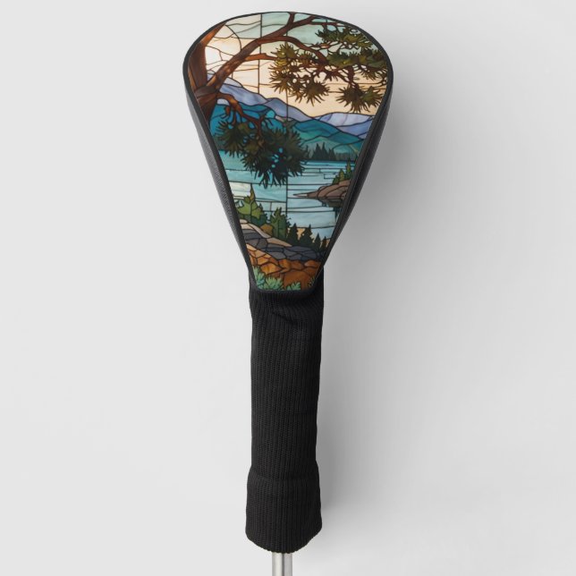 Ländliche Berglandschaft Buntglas  Golf Headcover (Vorderseite)