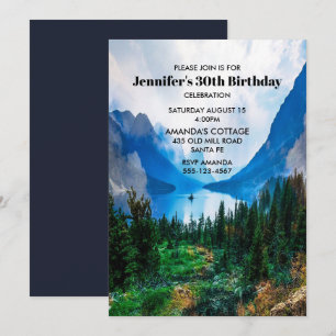Ländliche Berglandschaft Geburtstag Einladung