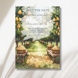 Ländliche Birnenplantage Rustikale Hochzeit Save The Date