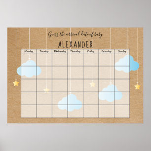 Ländliche Blaue Wolken Goldene Sterne Errate Den G Poster