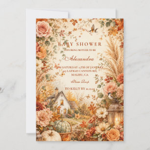 Ländliche Boho-Baby-Party im Herbst Einladung