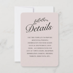 Ländliche botanische Blätter Handschrift RSVP Einladung