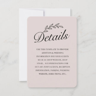 Ländliche botanische Blätter Handschrift RSVP Einladung