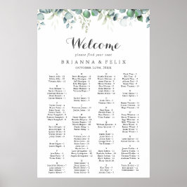Ländliche botanische Eukalyptus-Grünzeug-Hochzeit Poster