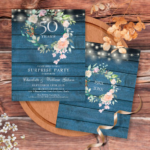 Ländliche Budget-Überraschungsparty 50. Hochzeitst