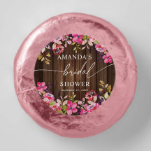 Ländliche Burgunder-Rosa-Blumen-Hochzeitsdusche