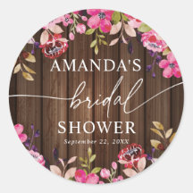 Ländliche Burgunder-Rosa-Blumen-Hochzeitsdusche