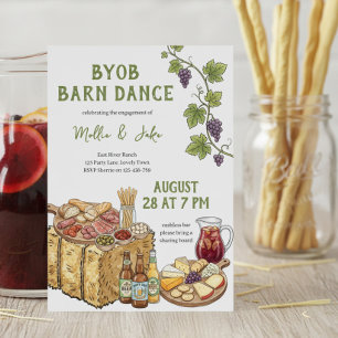 Ländliche BYOB-Barn-Dance-Verlobungsfeier Einladung