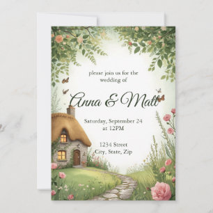 Ländliche Cottage-Wildblumen-Hochzeitseinladung Einladung