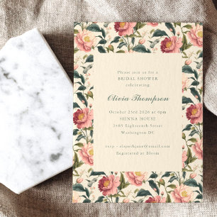 Ländliche Country-Blume Rosa Klassische Hochzeitsd Einladung