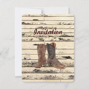 ländliche Cowboystiefel Western-Land-Hochzeit Einladung