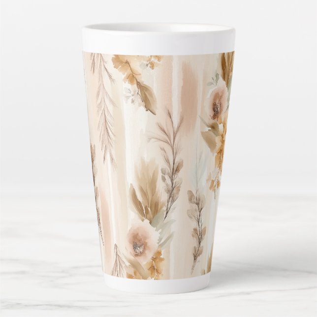Ländliche Creme Boho Blumen Milchtasse (Vorderseite)
