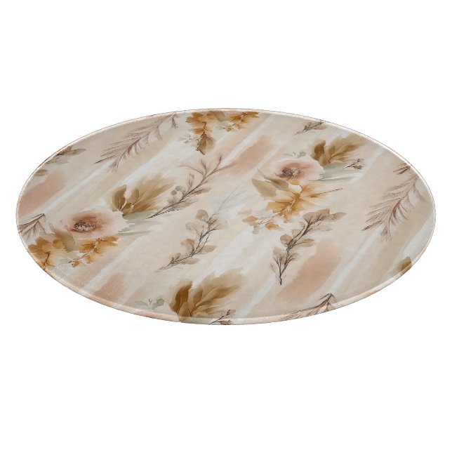 Ländliche Creme Boho Blumen Schneidebrett (Ecke)