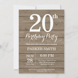 Ländliche Einladung zum 20. Geburtstag