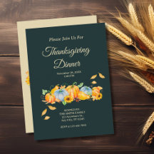 Ländliche Einladung zum Thanksgiving-Dinner mit Kü