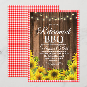 Ländliche Einladung zur BBQ-Sonnenblumen-Rentnerpa