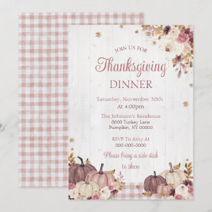 Ländliche Einladung zur Thanksgiving-Dinnerparty