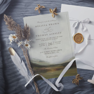 ländliche elegante moderne schicke Hochzeit im Wes Einladung