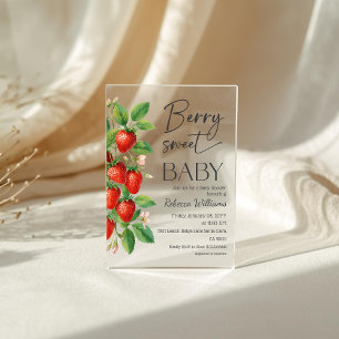 Ländliche Erdbeeren Himbeeren Süße Babyparty Acryleinladungen