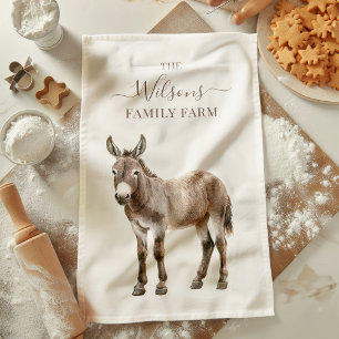 Ländliche Esel-Familienfarm auf dem Land Geschirrtuch