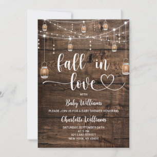 Ländliche 'Fall in Love Baby Shower' Einladung
