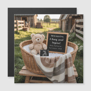 Ländliche Farmhaus-Schwangerschaftsankündigung Magnetkarte
