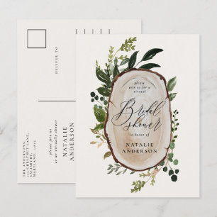 Ländliche Farmhouse-Blumen-Virtual-Bridal-Shower Ankündigungspostkarte