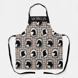 Ländliche Farmküche Barnyard Gingham Schwarz & Moc Schürze