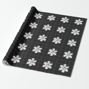 Ländliche Feiertags-Schneeflocken und graues Tarta Geschenkpapier