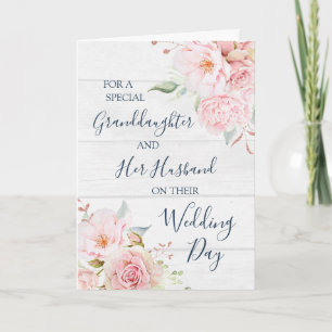 Ländliche Florale Hochzeit Enkelin Dankeskarte