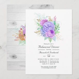 Ländliche Florale Hochzeitsprobe-Dinner-Einladung Einladung