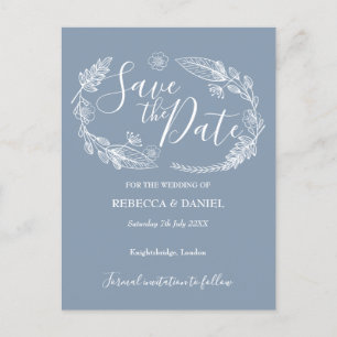 Ländliche Florale Save-the-Date-Karte Ankündigungspostkarte