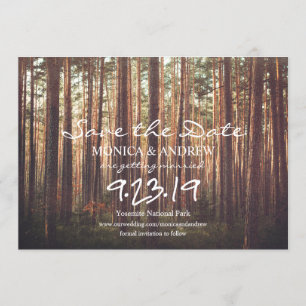 Ländliche Forest Tree Save-the-Date-Einladung Einladung
