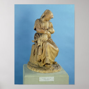 Ländliche Frau, die ihr Kind füttert Poster